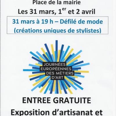 Expo JEMA (Journées Européennes des métiers d'art) 31.03 et 1et 2. 04. 2017